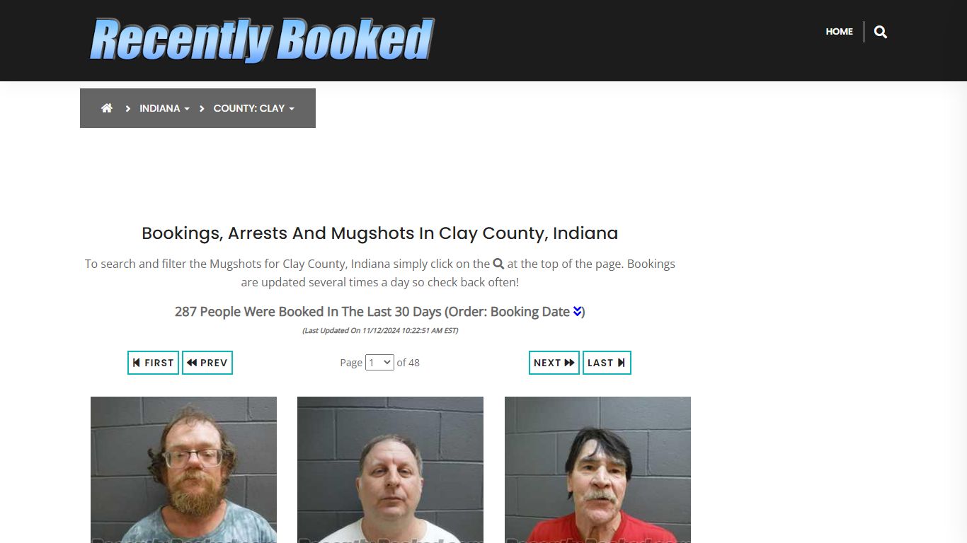 Bookings, Arrests and Mugshots in Clay County, Indiana - Recently Booked