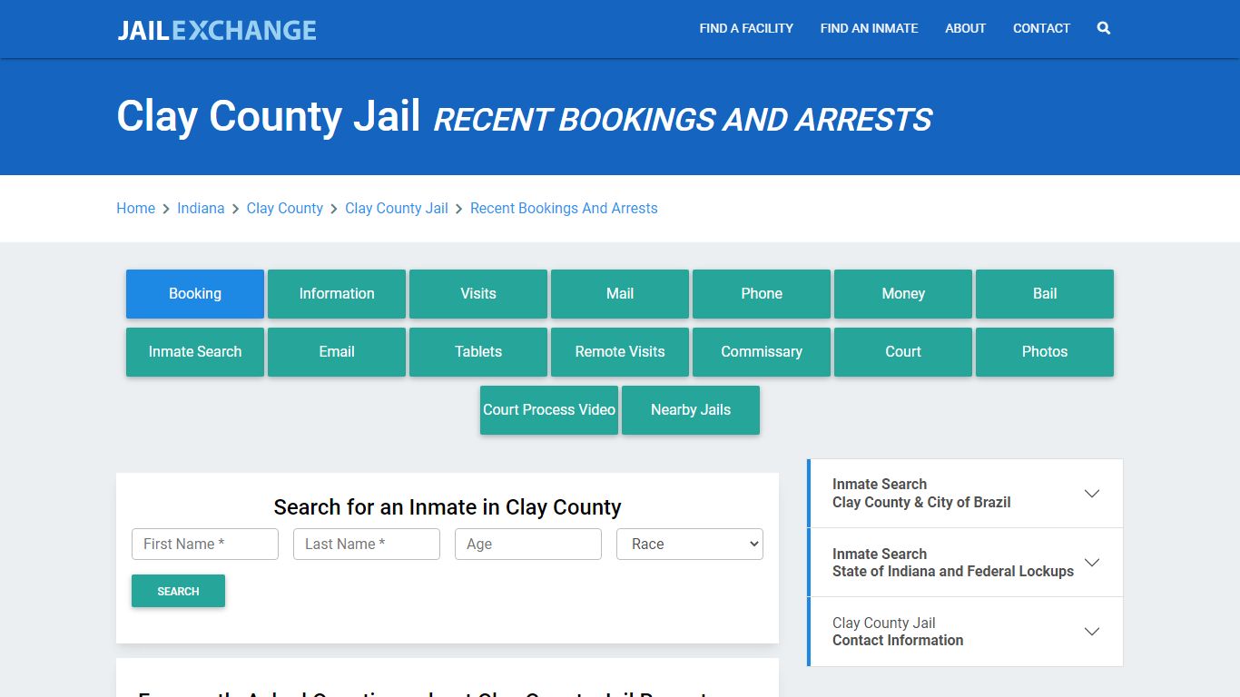 Clay County Jail Recent Bookings And Arrests - Jail Exchange