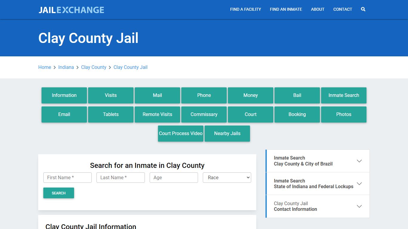 Clay County Jail Roster Lookup, IN, Inmate Search - Jail Exchange